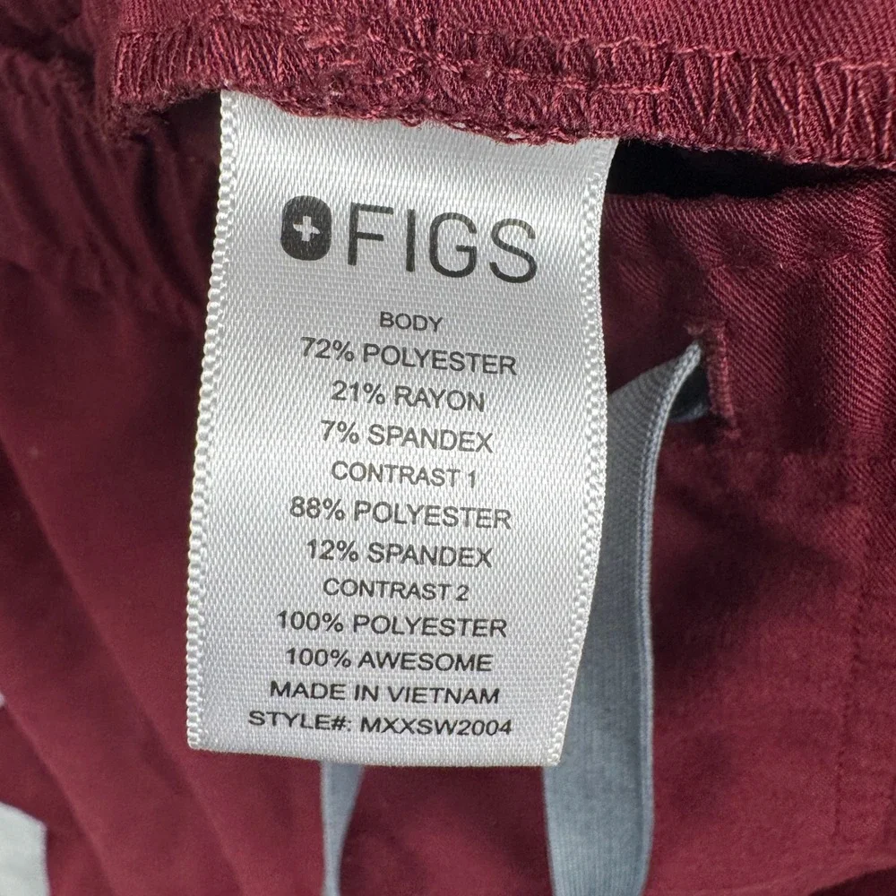 Figs Zamora Jogger Scrub Pants Burgundy Maroon MXXSW2004 Mens Medium